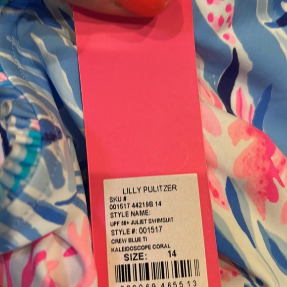 Lilly Pulitzer Kids UPF 50 Juliet Swimsuit Kaleidoscope coral NWT sizes 10&14 - Picture 10 of 12